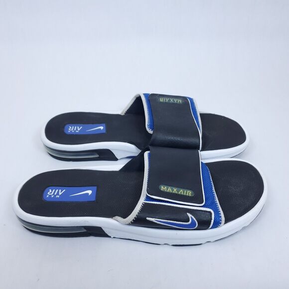 Nike Slides Sandals VINTAGE Y2K Men’s SIZE 13 White Blue Max Air 312497 041 - Picture 1 of 13